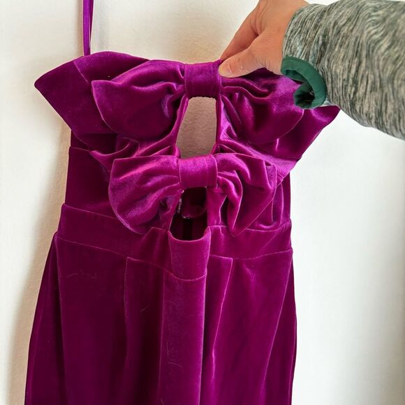 Avec Les Filles Bow Strapless Cutout Mini dress size large fuchsia pink NWT! - Picture 6 of 14